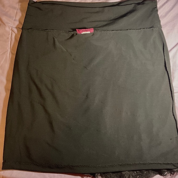 Women’s Trendy Layered Lace Skirt Fully Lined Comfort Stretch Knee Mini Black L - Picture 7 of 7